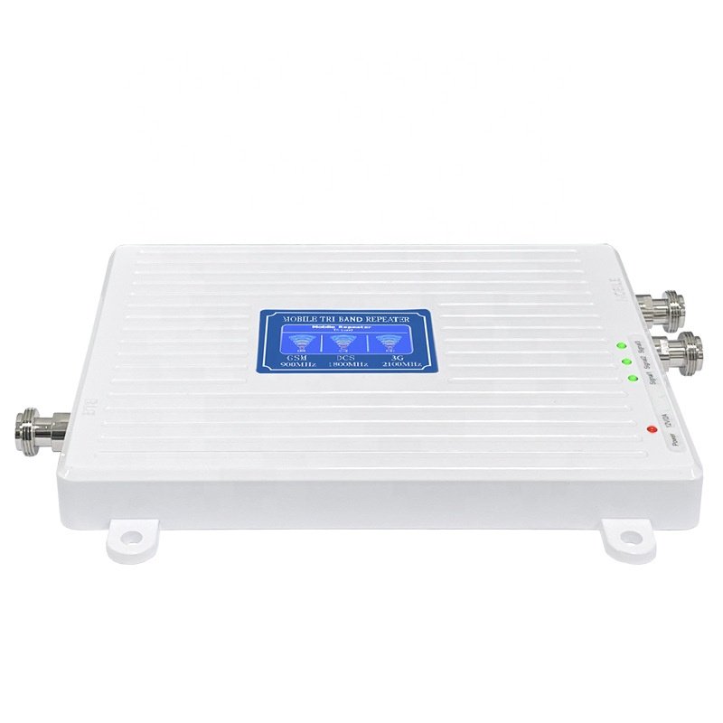 factory price 900mhz+1800mhz+2100mhz B8 B3 B1 band tri band gsm 2g 3g 4g lte mobile cellphone signal booster repeater